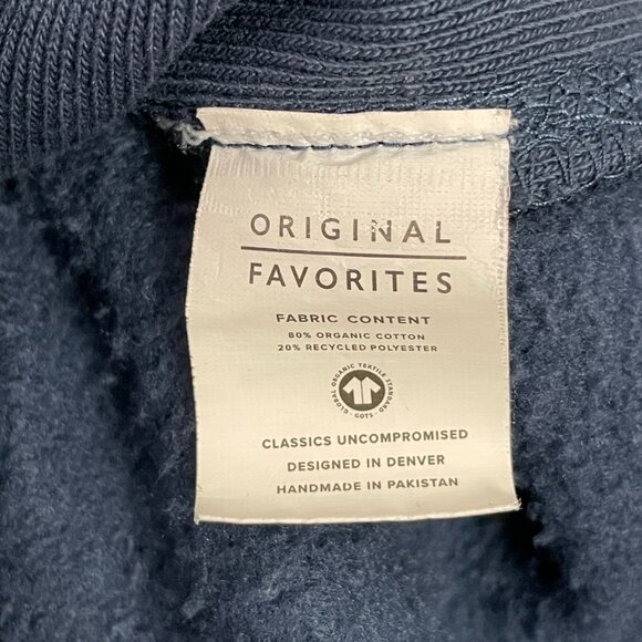 Jiberish Sweatshirt Hoodie Drawstring Size Medium Navy Blue Embroidered Unisex - Picture 10 of 13